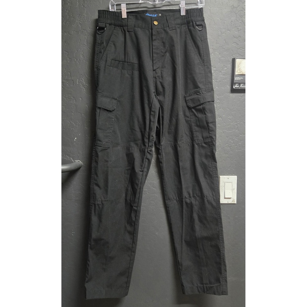 Galls Mens Black Tactical Cargo Pants Ripstop Utility Work Trousers Size 32